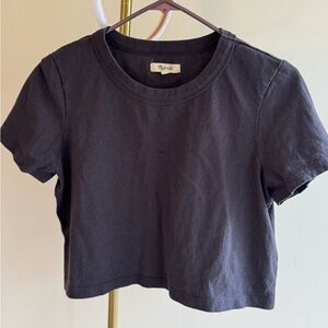Madewell Gray Crop TShirt